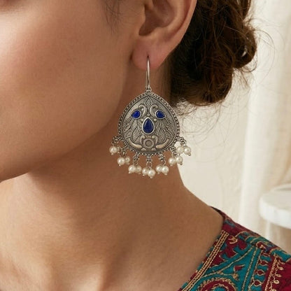 Monalisa stone Statement light-weighted Silver Earrings