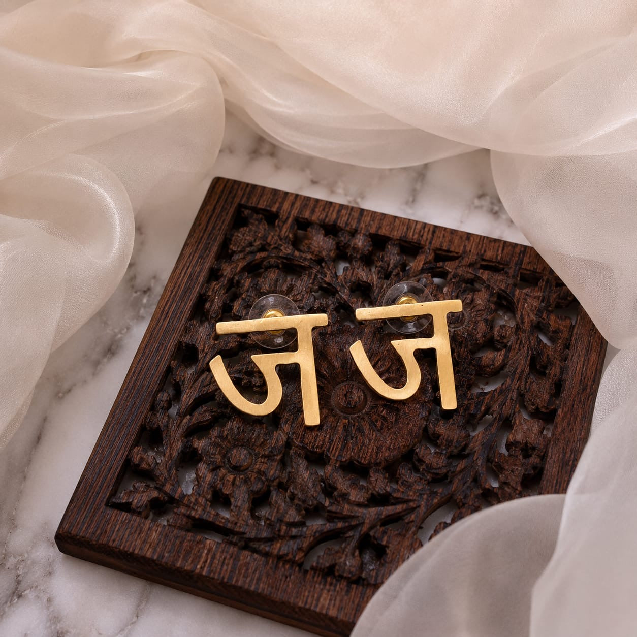 Hindi Vyanjan Earrings Studs | Hindi alphabets letter Jewellery
