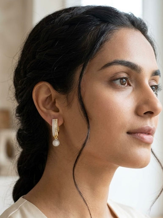 American Diamond studded Baaliyan | बालियाँ