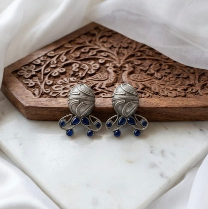 Monalisa stone Statement light-weighted  Silver Earrings