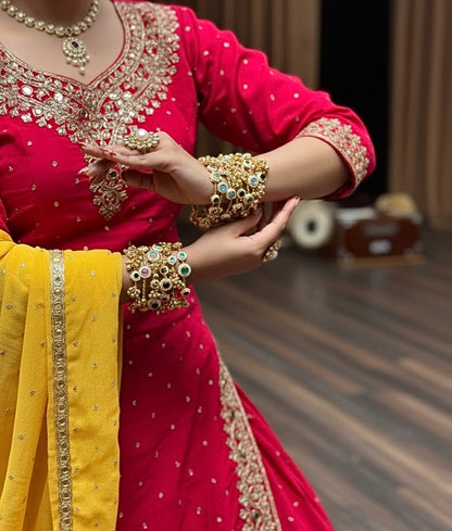 Gold plated ghungroo Bangles / kada with multicolor stones (openable)