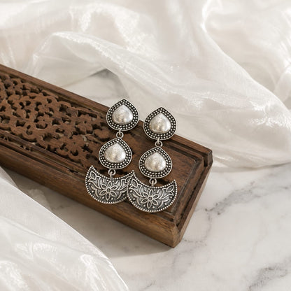 Green Stone flower Earrings