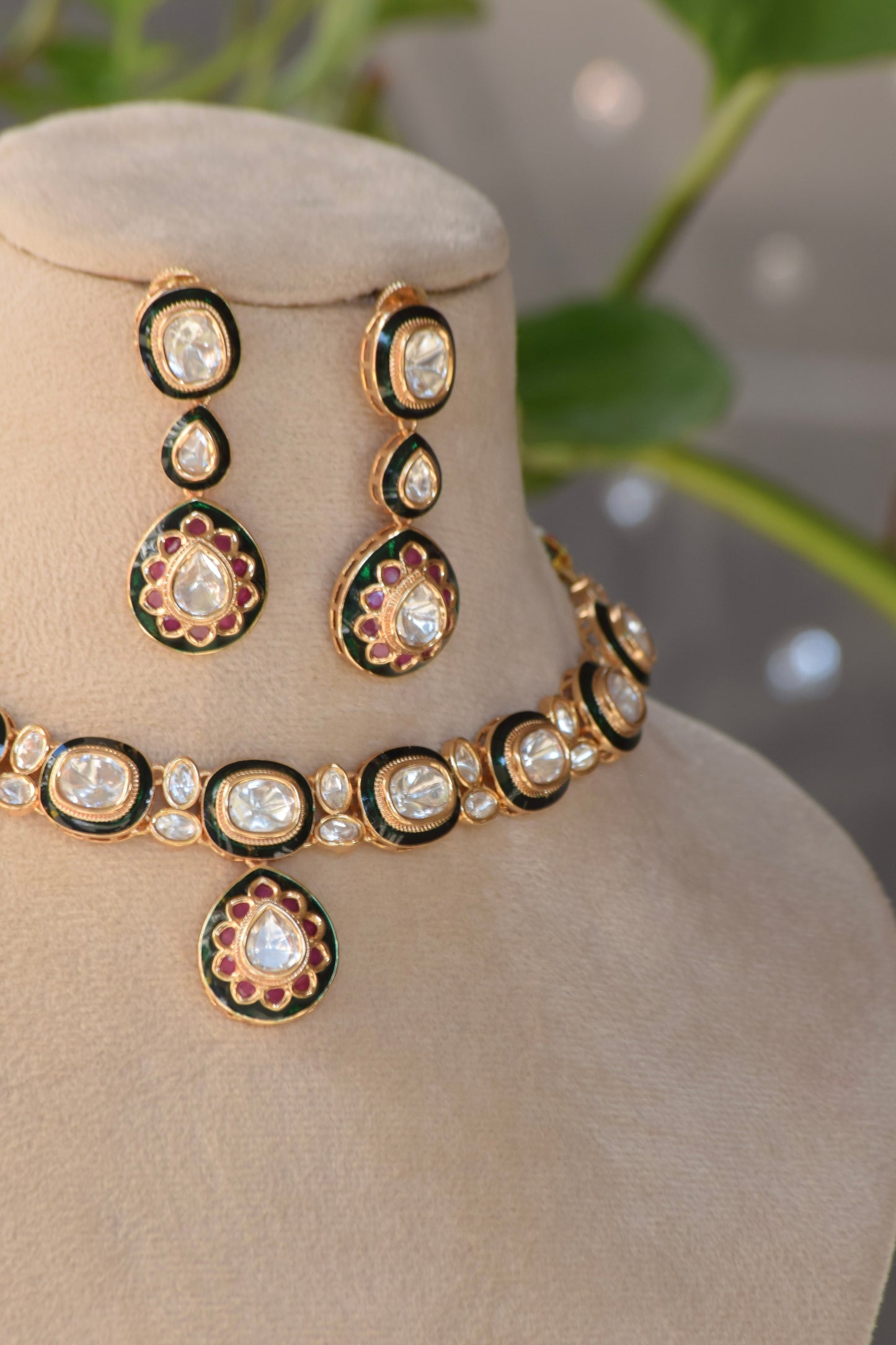 Rudra - heritage 18k gold plated kundan necklace set