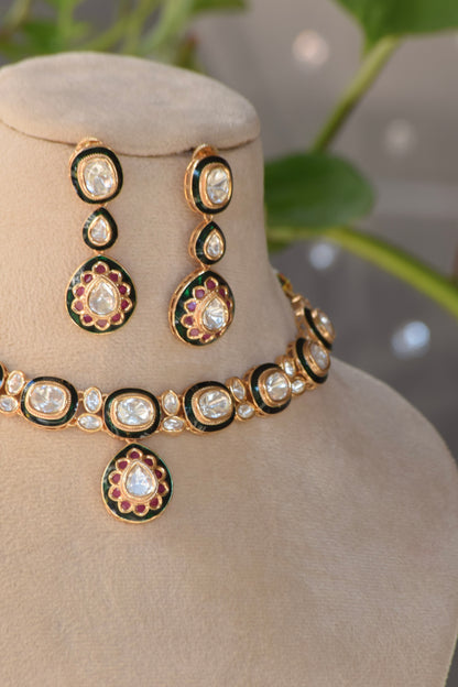 Rudra - heritage 18k gold plated kundan necklace set