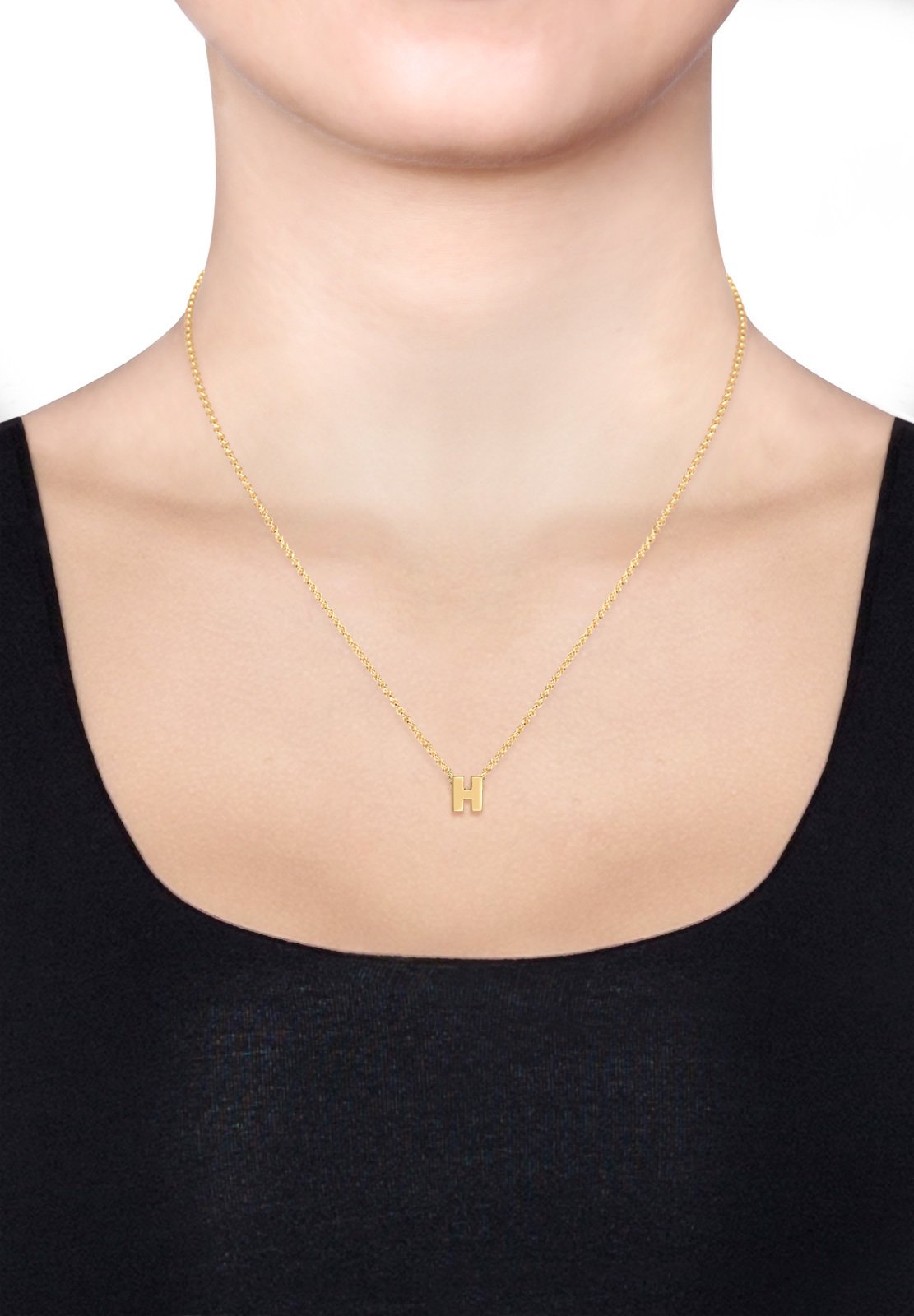 18k Gold plated Anti tarnish Initial Chain Necklace