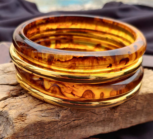 Resin Bracelet Stack / kada 4- piece set