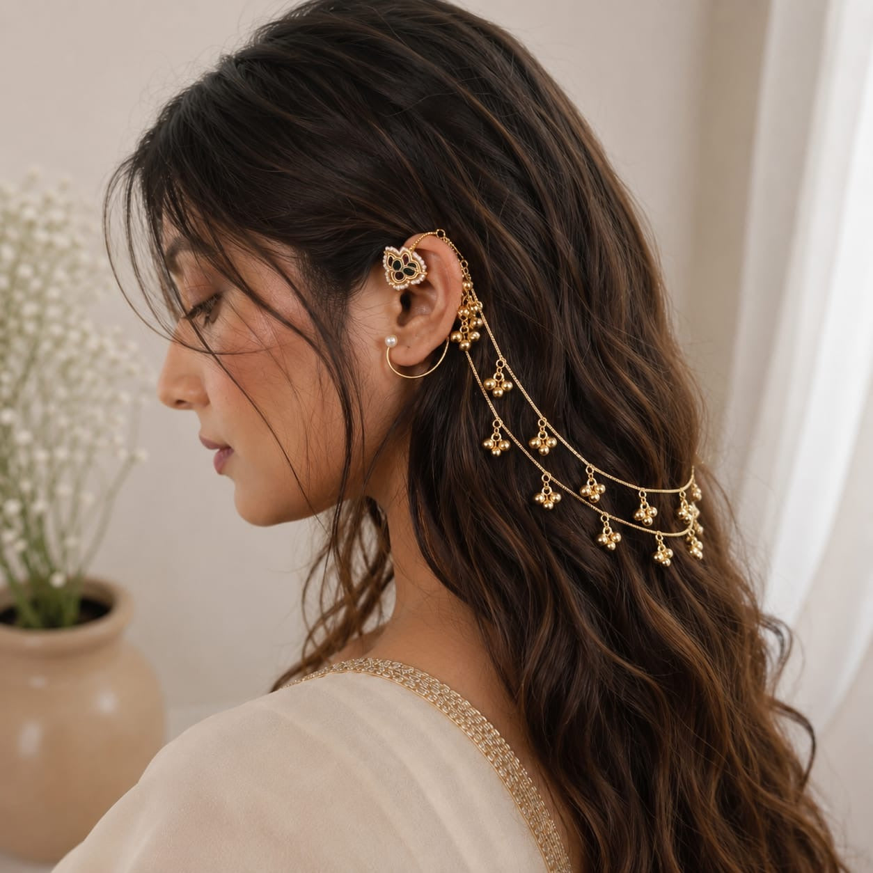 Sahara  | gold plated ear Chains | kaanchain