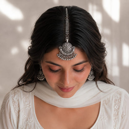 Oxidised  Mang- Tikka | hair accessories