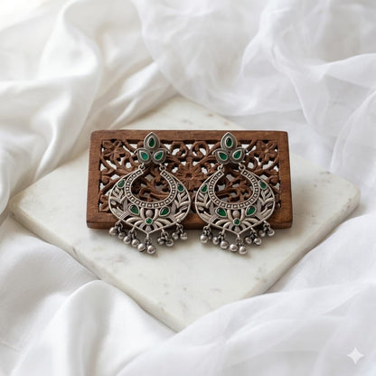 Monalisa stone Statement light-weighted  Silver Earrings
