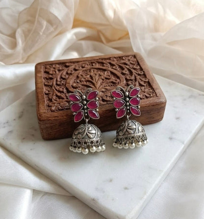 Monalisa stone Statement light-weighted  Silver Earrings
