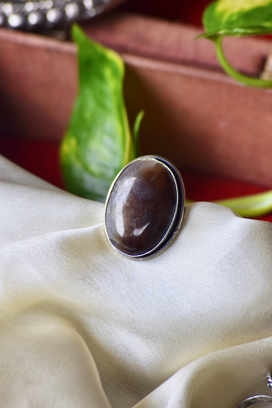 Natural Stone Adjustable Ring - Bloom - By Sushmita