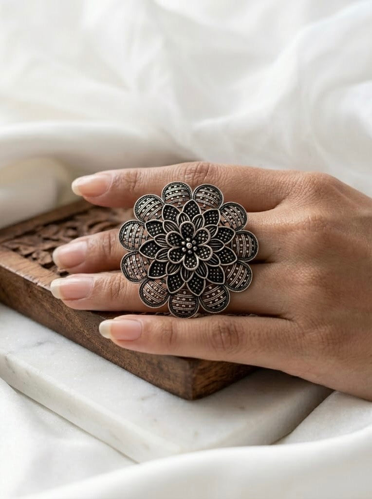 Adjustable Silver plated Ring