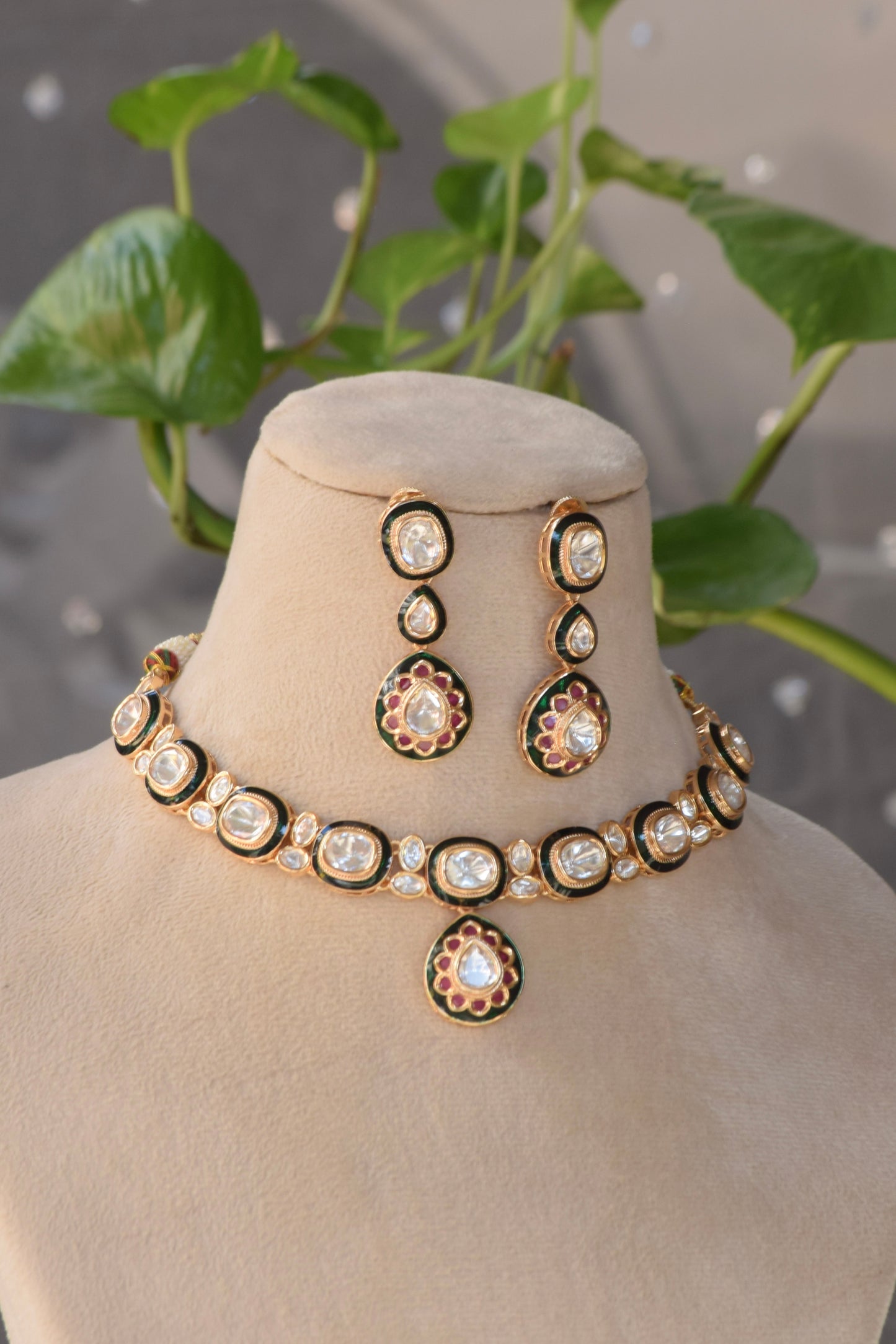 Rudra - heritage 18k gold plated kundan necklace set