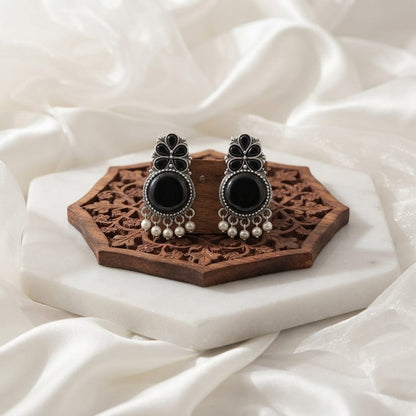 Monalisa stone Statement light-weighted  Silver Earrings