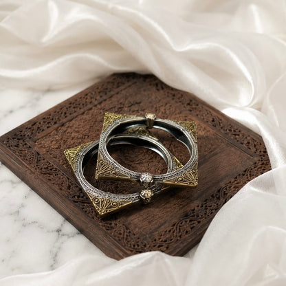 Dual tone Statement Kada Bracelet | Timeless bracelet