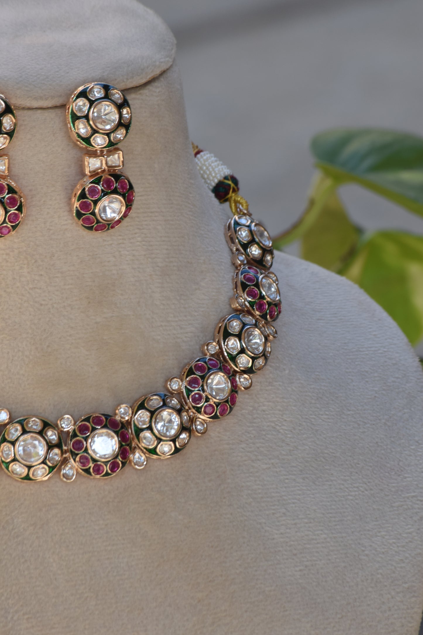 Lakshmi - heritage 18k gold plated kundan necklace set