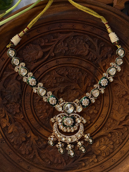 Devyani - heritage 18k gold plated kundan necklace set