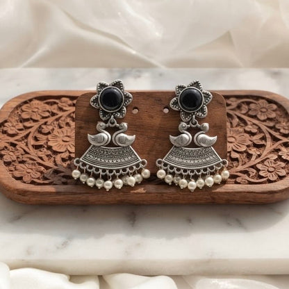 Monalisa stone Statement light-weighted  Silver Earrings