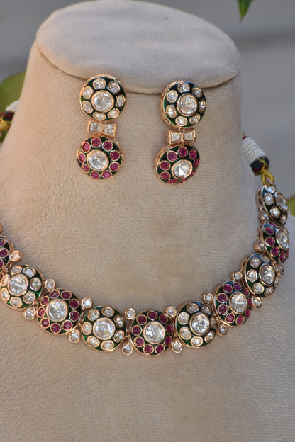 Lakshmi - heritage 18k gold plated kundan necklace set