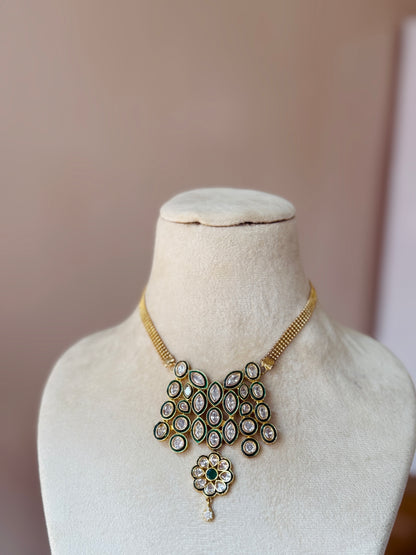 heritage 18k gold plated kundan necklace