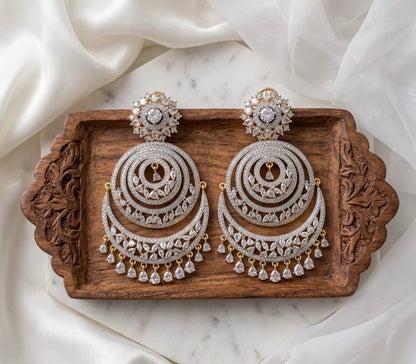 American Diamond chaandBaaliyan earrings