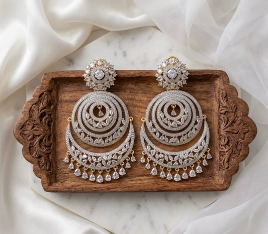 American Diamond chaandBaaliyan earrings