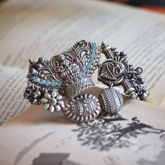 Fusion Ring Default Title oxidised German silver Rings ethnic statement jewellery for saree kurta lehengas outfits by Bloom - By Sushmita India