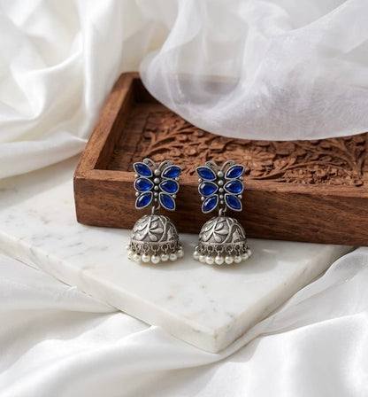 Monalisa stone Statement light-weighted  Silver Earrings