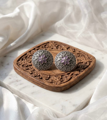 Monalisa stone Statement light-weighted  Silver Earrings