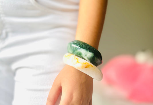 Resin Bracelet Stack / kada 2- piece Set colorful