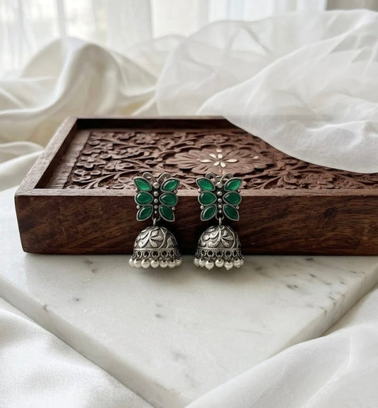 Monalisa stone Statement light-weighted  Silver Earrings