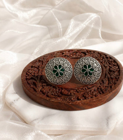 Monalisa stone Statement light-weighted  Silver Earrings