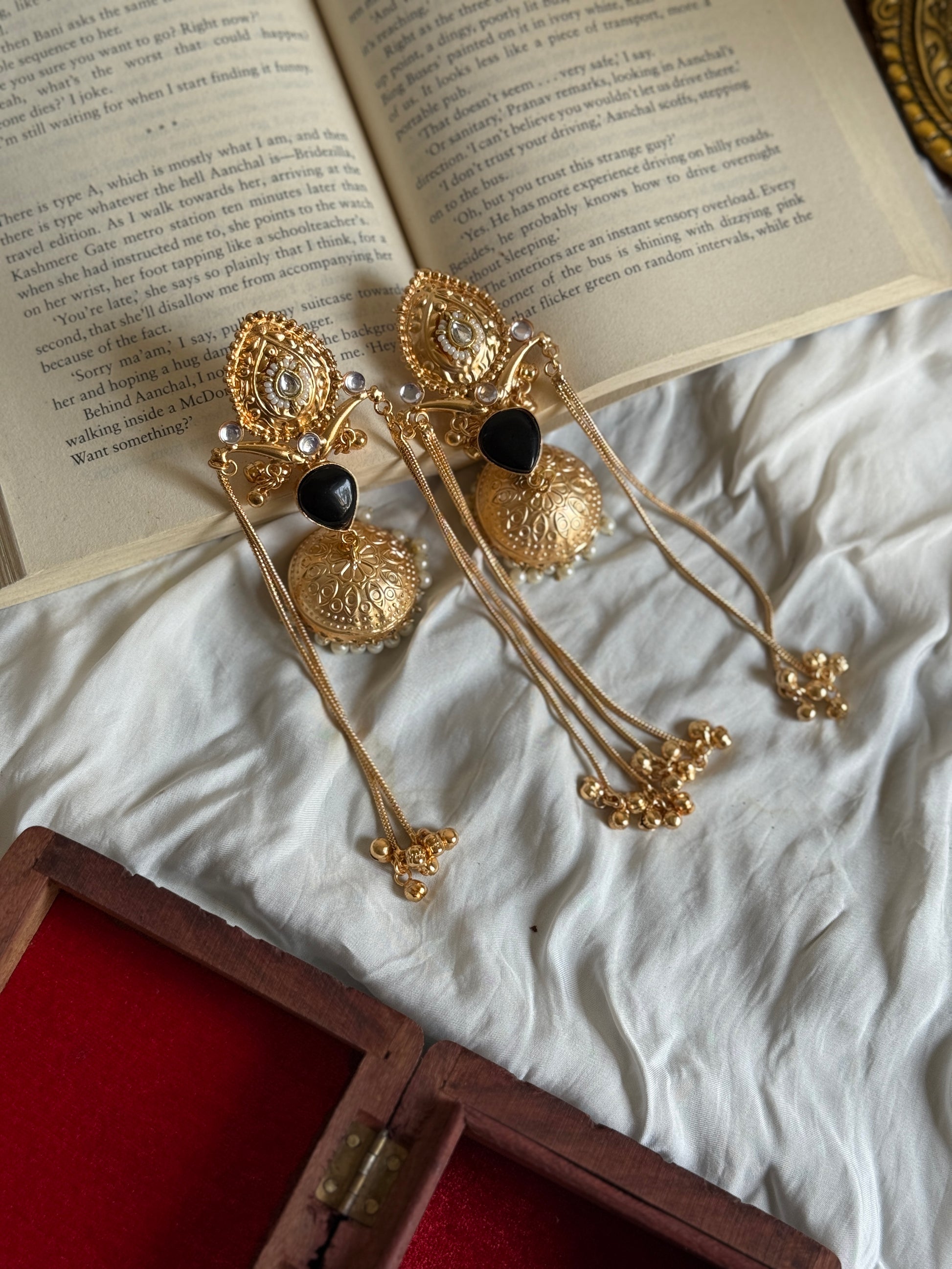 Sanya gold plated Jhumka Earrings - Main Image