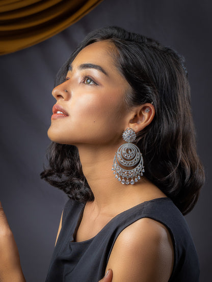 American Diamond chaandBaaliyan earrings