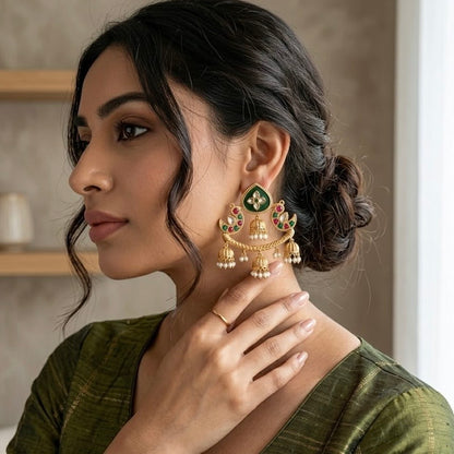 Ashnoor | gold plated Jhumka Earrings