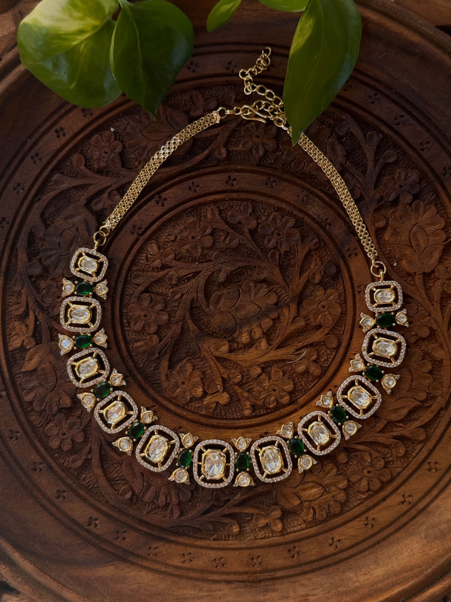 Swarna - heritage 18k gold plated kundan necklace set