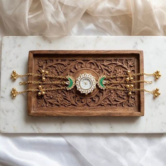 Kundan designed Watch | hand Jewelry
