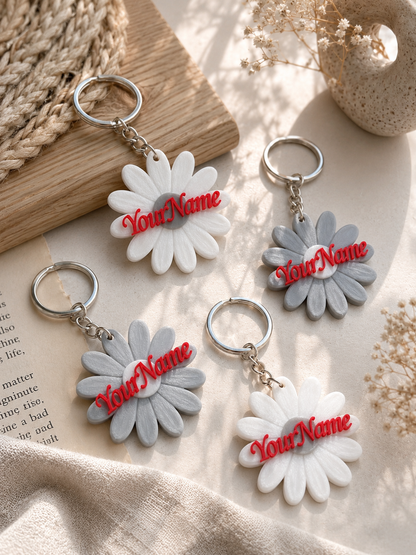Custom Name Daisy Keychain 🌼