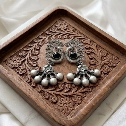 Peacock Collection | German Silver Earrings