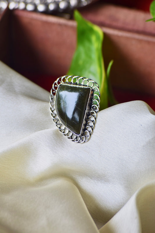 Natural Stone Adjustable Ring - Bloom - By Sushmita