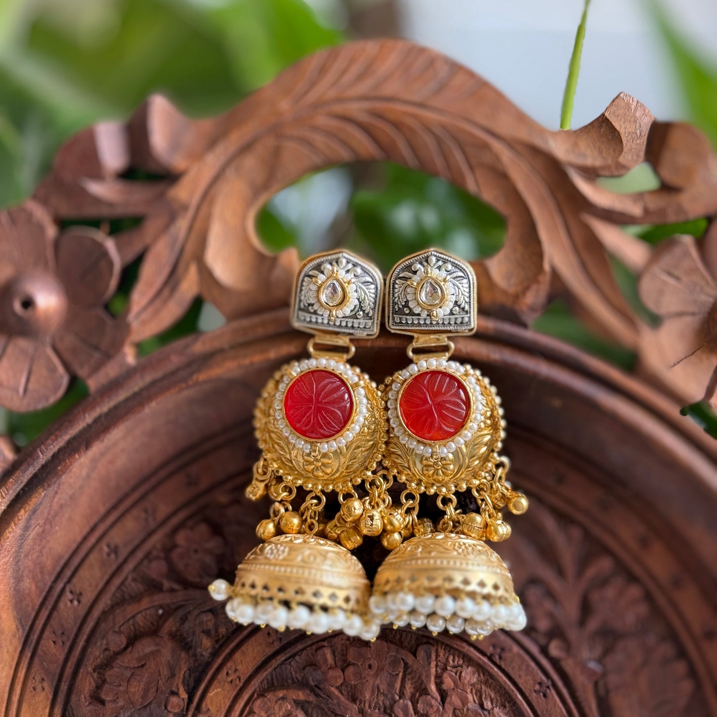 Tanya | gold plated Jhumka Earrings
