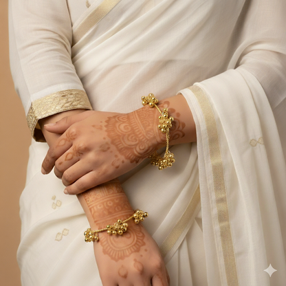 Gold plated ghungroo Bangles / kada (openable)