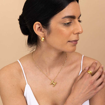 18k Gold plated Anti tarnish Initial Chain Necklace