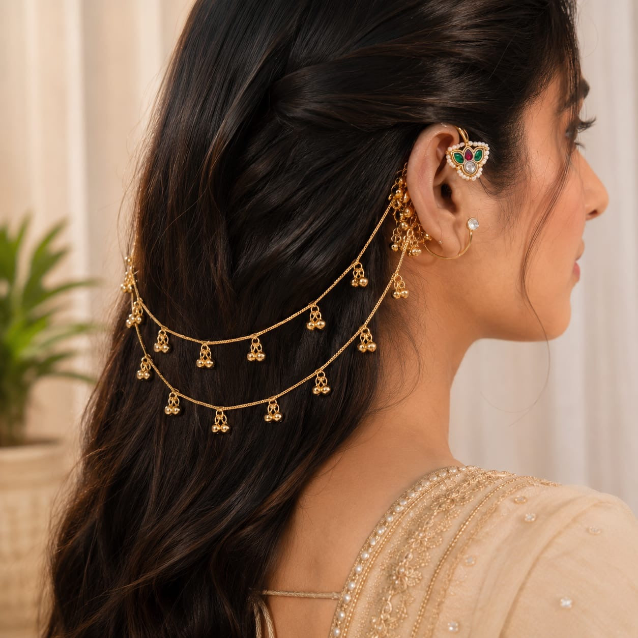 Sahara  | gold plated ear Chains | kaanchain