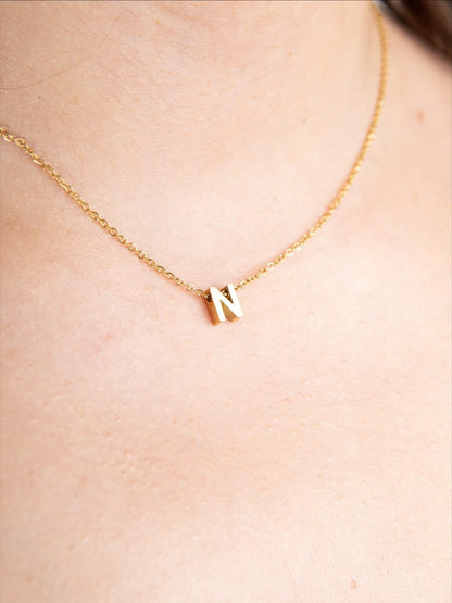 18k Gold plated Anti tarnish Initial Chain Necklace