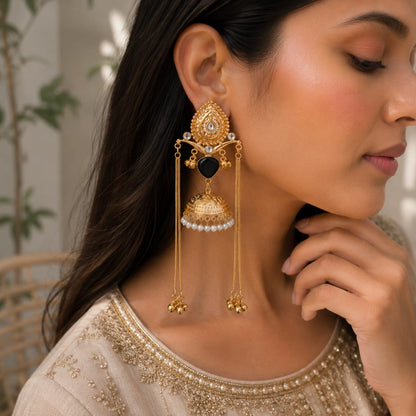 Sanya | gold plated Jhumka Earrings