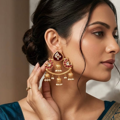 Ashnoor | gold plated Jhumka Earrings
