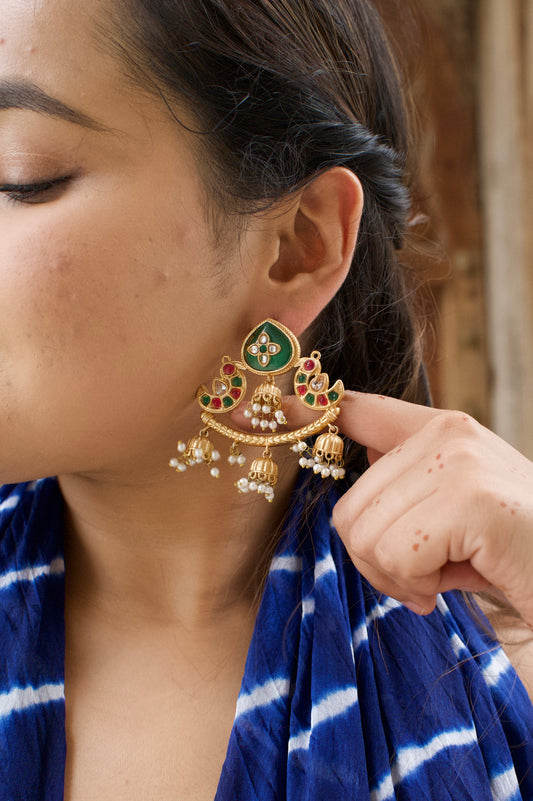 Ashnoor | gold plated Jhumka Earrings