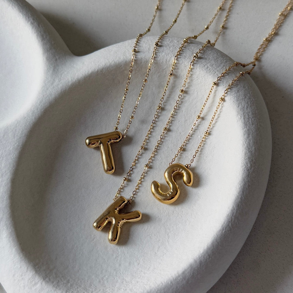 18k Gold plated Anti tarnish Initial Chain Necklace