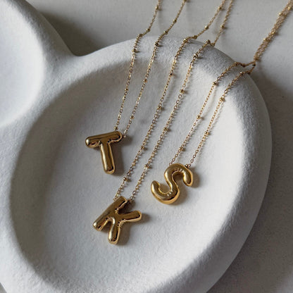 18k Gold plated Anti tarnish Initial Chain Necklace